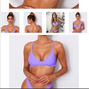 White Fox Boutique Purple Bikini Top Size Large